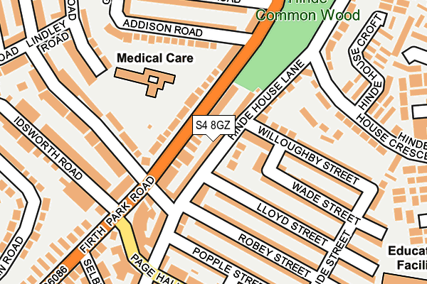 S4 8GZ map - OS OpenMap – Local (Ordnance Survey) S4 8GZ map - OS OpenMap – Local (Ordnance Survey)