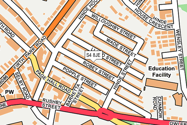 S4 8JE map - OS OpenMap – Local (Ordnance Survey) S4 8JE map - OS OpenMap – Local (Ordnance Survey)