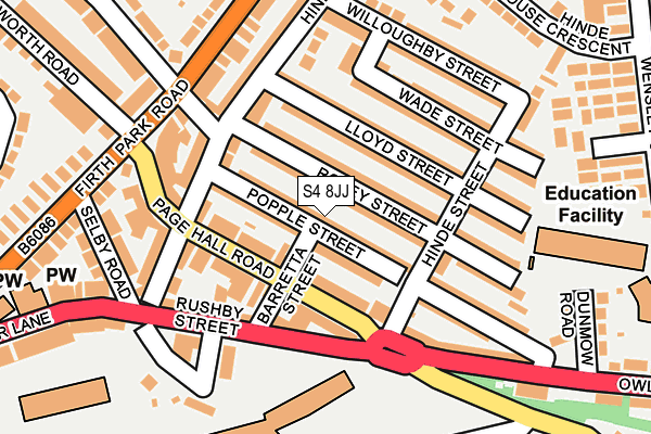 S4 8JJ map - OS OpenMap – Local (Ordnance Survey) S4 8JJ map - OS OpenMap – Local (Ordnance Survey)