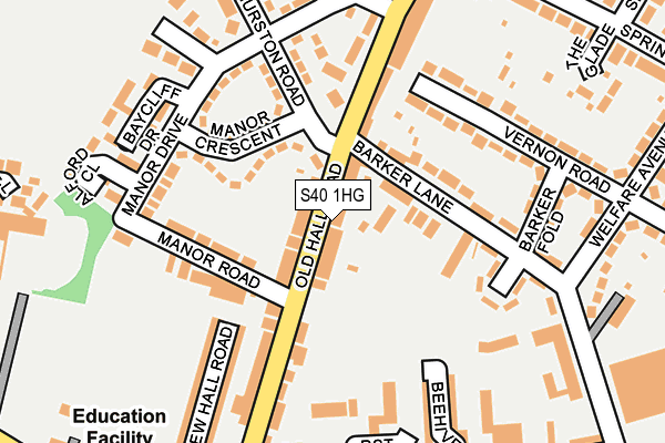 S40 1HG map - OS OpenMap – Local (Ordnance Survey) S40 1HG map - OS OpenMap – Local (Ordnance Survey)