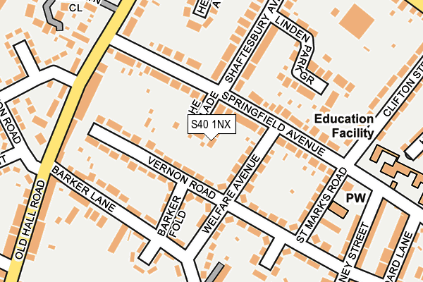 S40 1NX map - OS OpenMap – Local (Ordnance Survey) S40 1NX map - OS OpenMap – Local (Ordnance Survey)