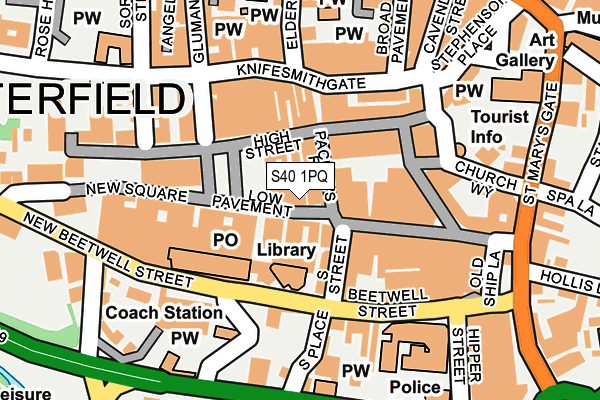 S40 1PQ map - OS OpenMap – Local (Ordnance Survey)