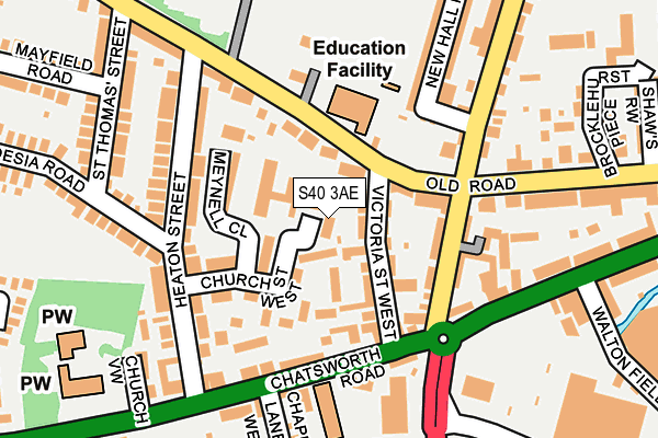 S40 3AE map - OS OpenMap – Local (Ordnance Survey) S40 3AE map - OS OpenMap – Local (Ordnance Survey)