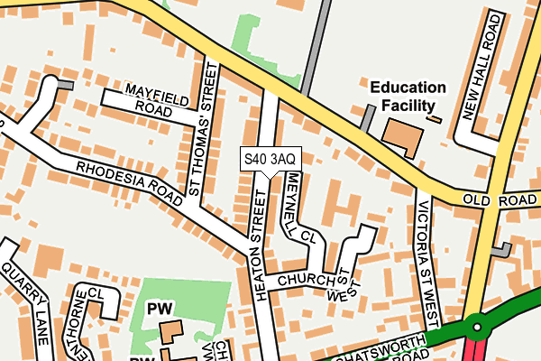 S40 3AQ map - OS OpenMap – Local (Ordnance Survey) S40 3AQ map - OS OpenMap – Local (Ordnance Survey)