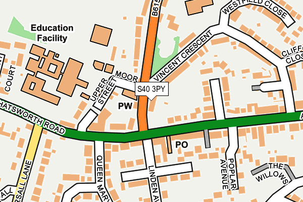 S40 3PY map - OS OpenMap – Local (Ordnance Survey)