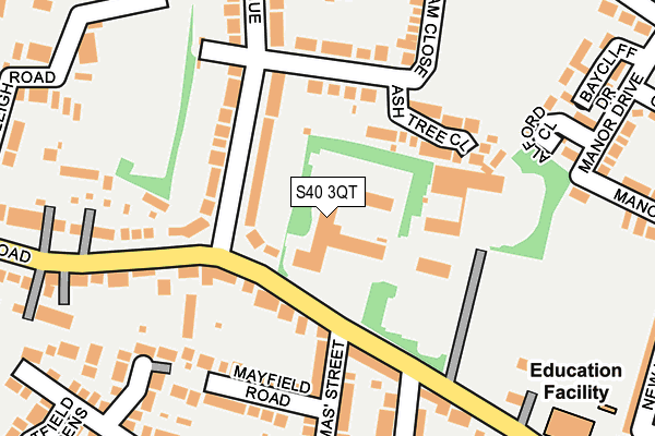 S40 3QT map - OS OpenMap – Local (Ordnance Survey) S40 3QT map - OS OpenMap – Local (Ordnance Survey)