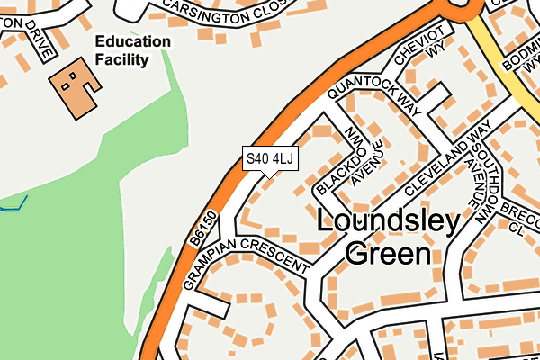 S40 4LJ map - OS OpenMap – Local (Ordnance Survey) S40 4LJ map - OS OpenMap – Local (Ordnance Survey)