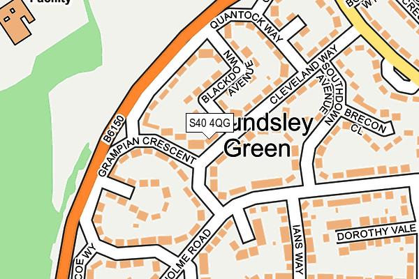 S40 4QG map - OS OpenMap – Local (Ordnance Survey) S40 4QG map - OS OpenMap – Local (Ordnance Survey)