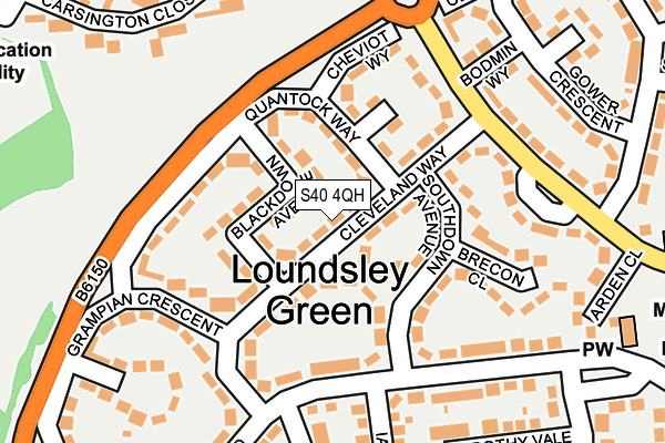 S40 4QH map - OS OpenMap – Local (Ordnance Survey) S40 4QH map - OS OpenMap – Local (Ordnance Survey)