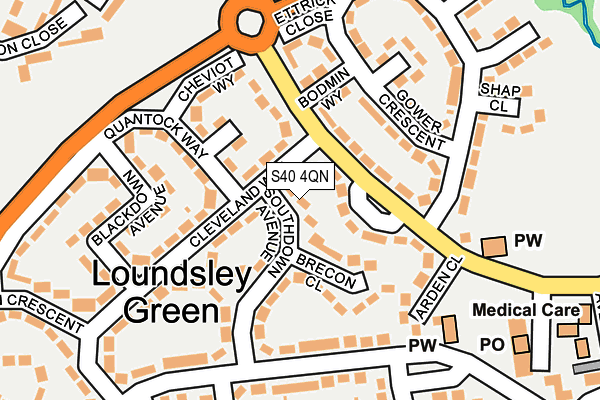 S40 4QN map - OS OpenMap – Local (Ordnance Survey) S40 4QN map - OS OpenMap – Local (Ordnance Survey)