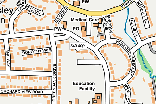 S40 4QY map - OS OpenMap – Local (Ordnance Survey)