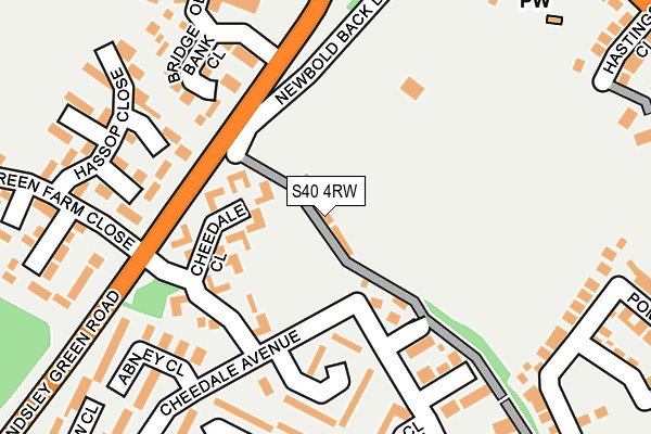 S40 4RW map - OS OpenMap – Local (Ordnance Survey) S40 4RW map - OS OpenMap – Local (Ordnance Survey)