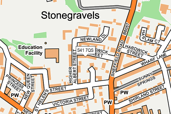 S41 7QS map - OS OpenMap – Local (Ordnance Survey) S41 7QS map - OS OpenMap – Local (Ordnance Survey)