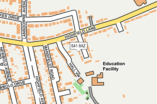 S41 8AZ map - OS OpenMap – Local (Ordnance Survey) S41 8AZ map - OS OpenMap – Local (Ordnance Survey)