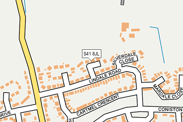S41 8JL map - OS OpenMap – Local (Ordnance Survey) S41 8JL map - OS OpenMap – Local (Ordnance Survey)