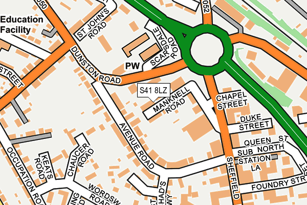 S41 8LZ map - OS OpenMap – Local (Ordnance Survey) S41 8LZ map - OS OpenMap – Local (Ordnance Survey)