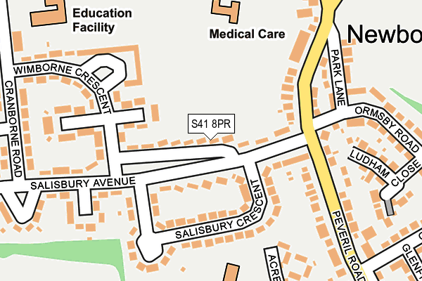 S41 8PR map - OS OpenMap – Local (Ordnance Survey) S41 8PR map - OS OpenMap – Local (Ordnance Survey)