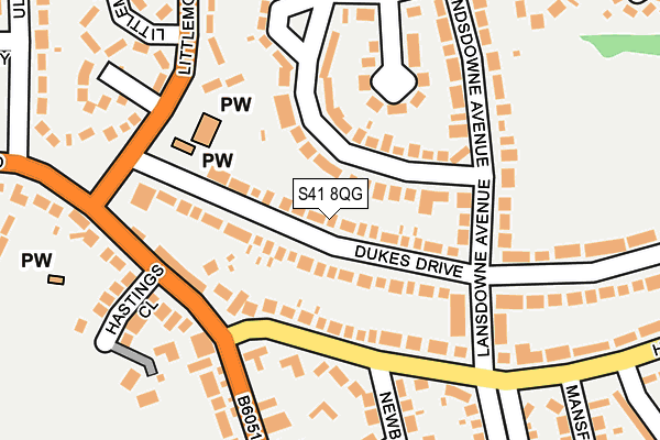 S41 8QG map - OS OpenMap – Local (Ordnance Survey) S41 8QG map - OS OpenMap – Local (Ordnance Survey)