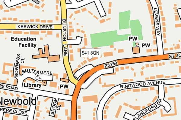 S41 8QN map - OS OpenMap – Local (Ordnance Survey) S41 8QN map - OS OpenMap – Local (Ordnance Survey)