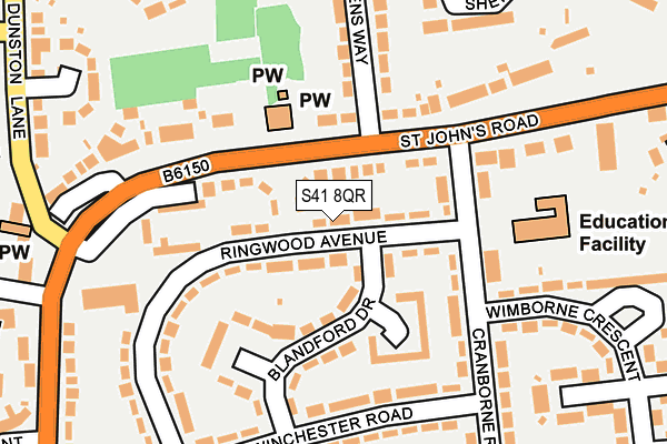 S41 8QR map - OS OpenMap – Local (Ordnance Survey) S41 8QR map - OS OpenMap – Local (Ordnance Survey)