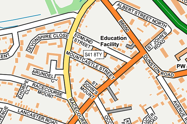 S41 8TY map - OS OpenMap – Local (Ordnance Survey)