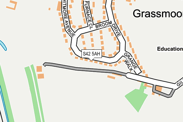 S42 5AH map - OS OpenMap – Local (Ordnance Survey) S42 5AH map - OS OpenMap – Local (Ordnance Survey)