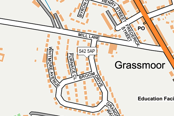 S42 5AP map - OS OpenMap – Local (Ordnance Survey) S42 5AP map - OS OpenMap – Local (Ordnance Survey)