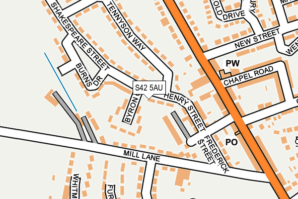 S42 5AU map - OS OpenMap – Local (Ordnance Survey) S42 5AU map - OS OpenMap – Local (Ordnance Survey)