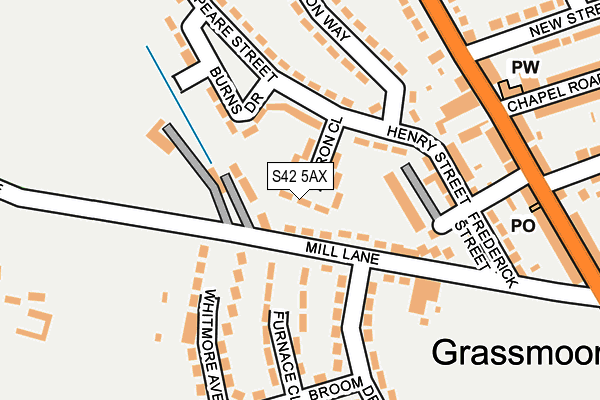 S42 5AX map - OS OpenMap – Local (Ordnance Survey) S42 5AX map - OS OpenMap – Local (Ordnance Survey)