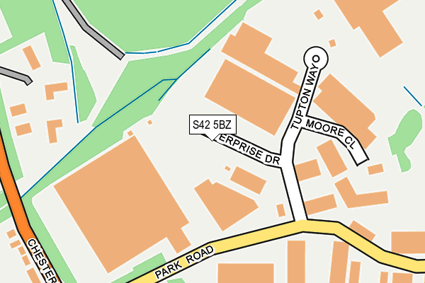 S42 5BZ map - OS OpenMap – Local (Ordnance Survey) S42 5BZ map - OS OpenMap – Local (Ordnance Survey)