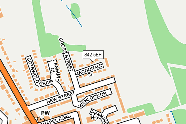S42 5EH map - OS OpenMap – Local (Ordnance Survey) S42 5EH map - OS OpenMap – Local (Ordnance Survey)