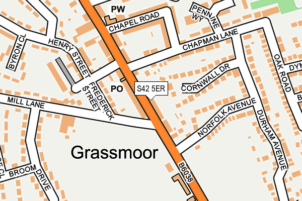 S42 5ER map - OS OpenMap – Local (Ordnance Survey) S42 5ER map - OS OpenMap – Local (Ordnance Survey)