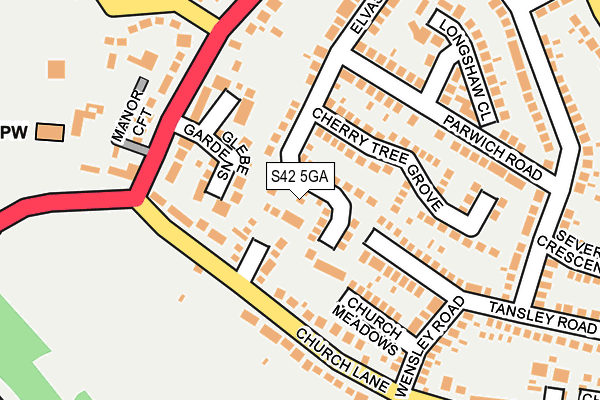 S42 5GA map - OS OpenMap – Local (Ordnance Survey) S42 5GA map - OS OpenMap – Local (Ordnance Survey)