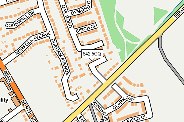 S42 5GQ map - OS OpenMap – Local (Ordnance Survey) S42 5GQ map - OS OpenMap – Local (Ordnance Survey)