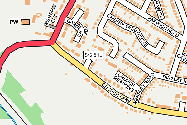 S42 5HU map - OS OpenMap – Local (Ordnance Survey) S42 5HU map - OS OpenMap – Local (Ordnance Survey)
