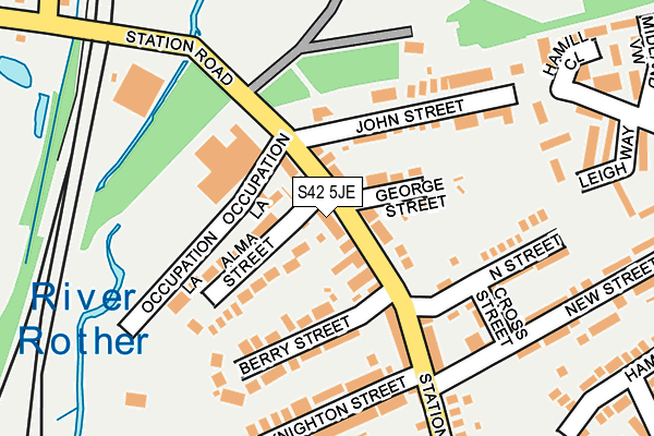 S42 5JE map - OS OpenMap – Local (Ordnance Survey)