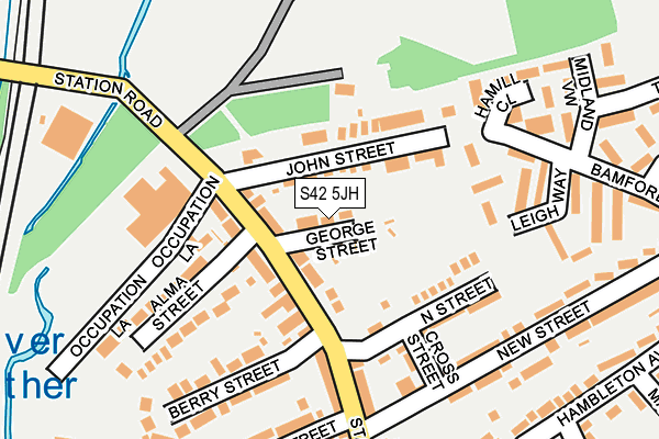 S42 5JH map - OS OpenMap – Local (Ordnance Survey) S42 5JH map - OS OpenMap – Local (Ordnance Survey)