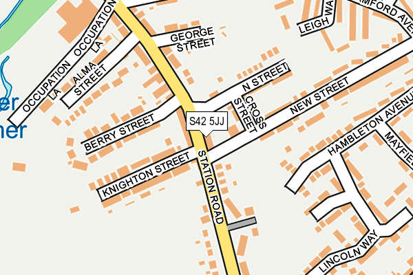 S42 5JJ map - OS OpenMap – Local (Ordnance Survey) S42 5JJ map - OS OpenMap – Local (Ordnance Survey)