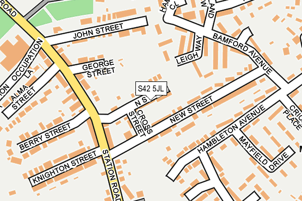 S42 5JL map - OS OpenMap – Local (Ordnance Survey) S42 5JL map - OS OpenMap – Local (Ordnance Survey)