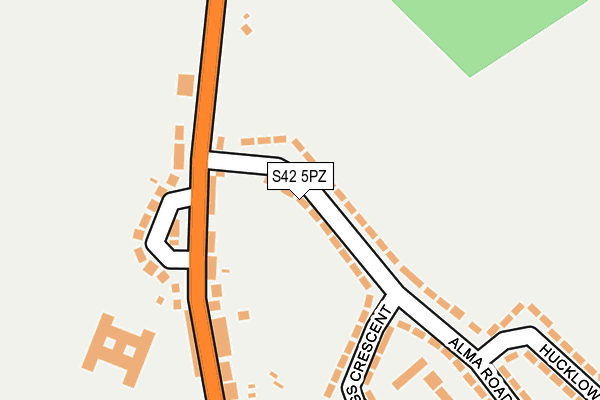 S42 5PZ map - OS OpenMap – Local (Ordnance Survey) S42 5PZ map - OS OpenMap – Local (Ordnance Survey)