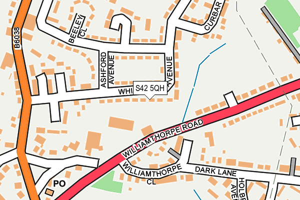 S42 5QH map - OS OpenMap – Local (Ordnance Survey) S42 5QH map - OS OpenMap – Local (Ordnance Survey)