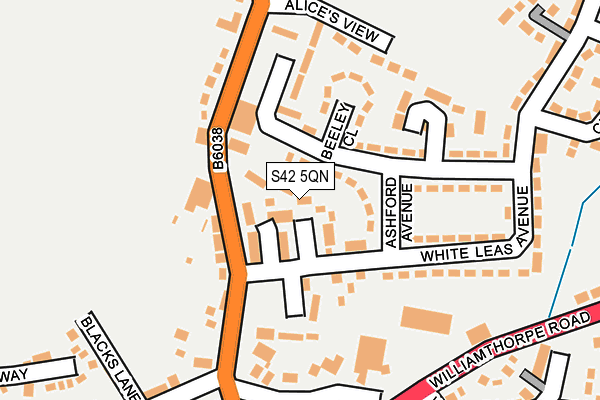 S42 5QN map - OS OpenMap – Local (Ordnance Survey) S42 5QN map - OS OpenMap – Local (Ordnance Survey)