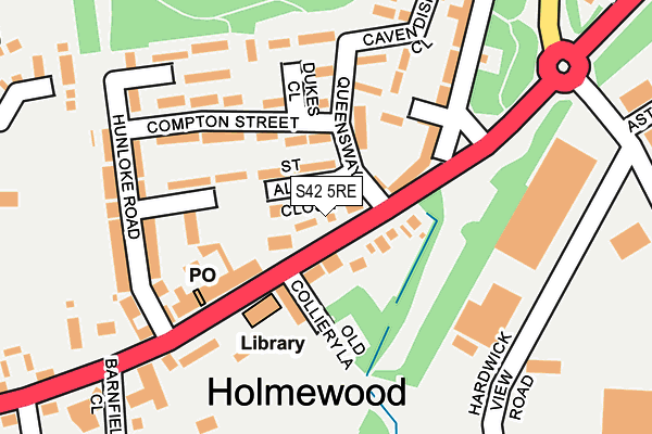 S42 5RE map - OS OpenMap – Local (Ordnance Survey)