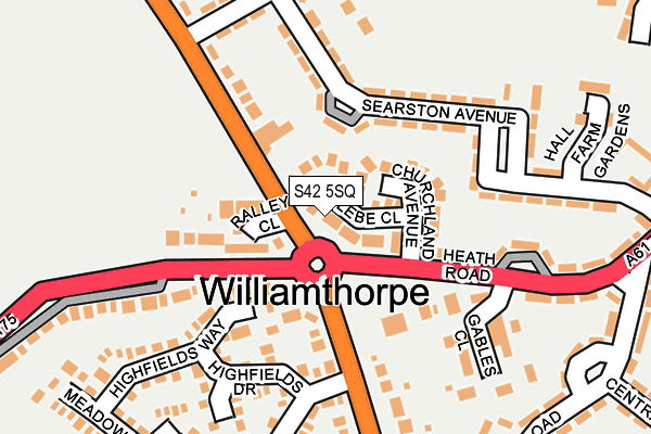 S42 5SQ map - OS OpenMap – Local (Ordnance Survey)