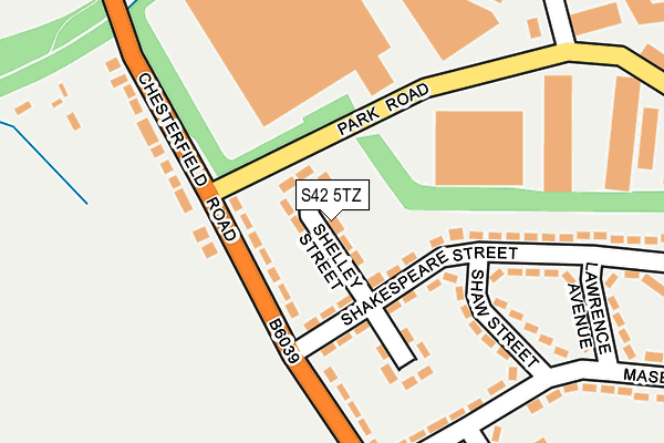S42 5TZ map - OS OpenMap – Local (Ordnance Survey) S42 5TZ map - OS OpenMap – Local (Ordnance Survey)