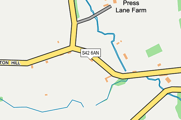 S42 6AN map - OS OpenMap – Local (Ordnance Survey) S42 6AN map - OS OpenMap – Local (Ordnance Survey)
