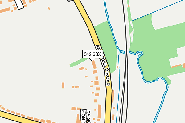 S42 6BX map - OS OpenMap – Local (Ordnance Survey) S42 6BX map - OS OpenMap – Local (Ordnance Survey)