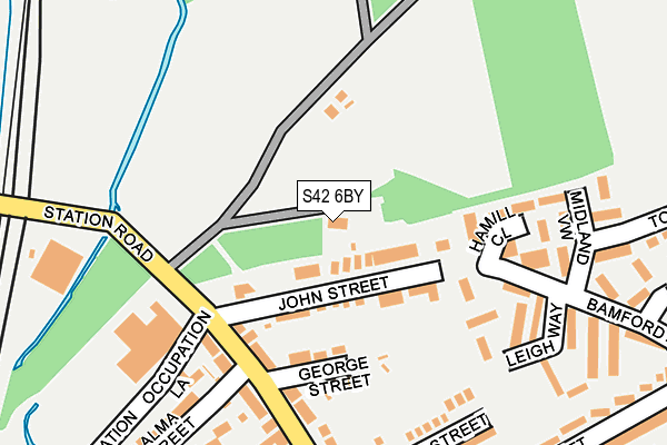 S42 6BY map - OS OpenMap – Local (Ordnance Survey) S42 6BY map - OS OpenMap – Local (Ordnance Survey)