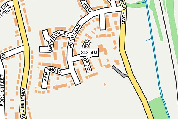 S42 6DJ map - OS OpenMap – Local (Ordnance Survey) S42 6DJ map - OS OpenMap – Local (Ordnance Survey)