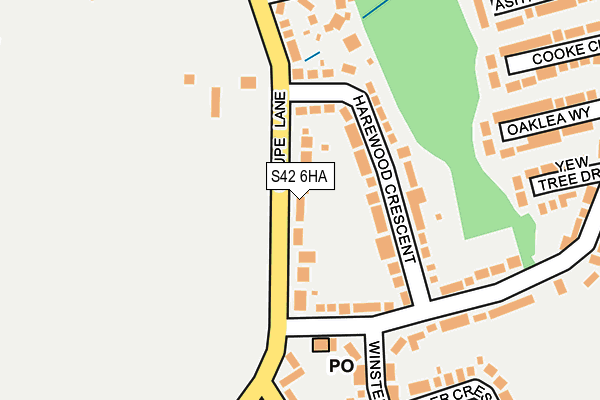 S42 6HA map - OS OpenMap – Local (Ordnance Survey) S42 6HA map - OS OpenMap – Local (Ordnance Survey)